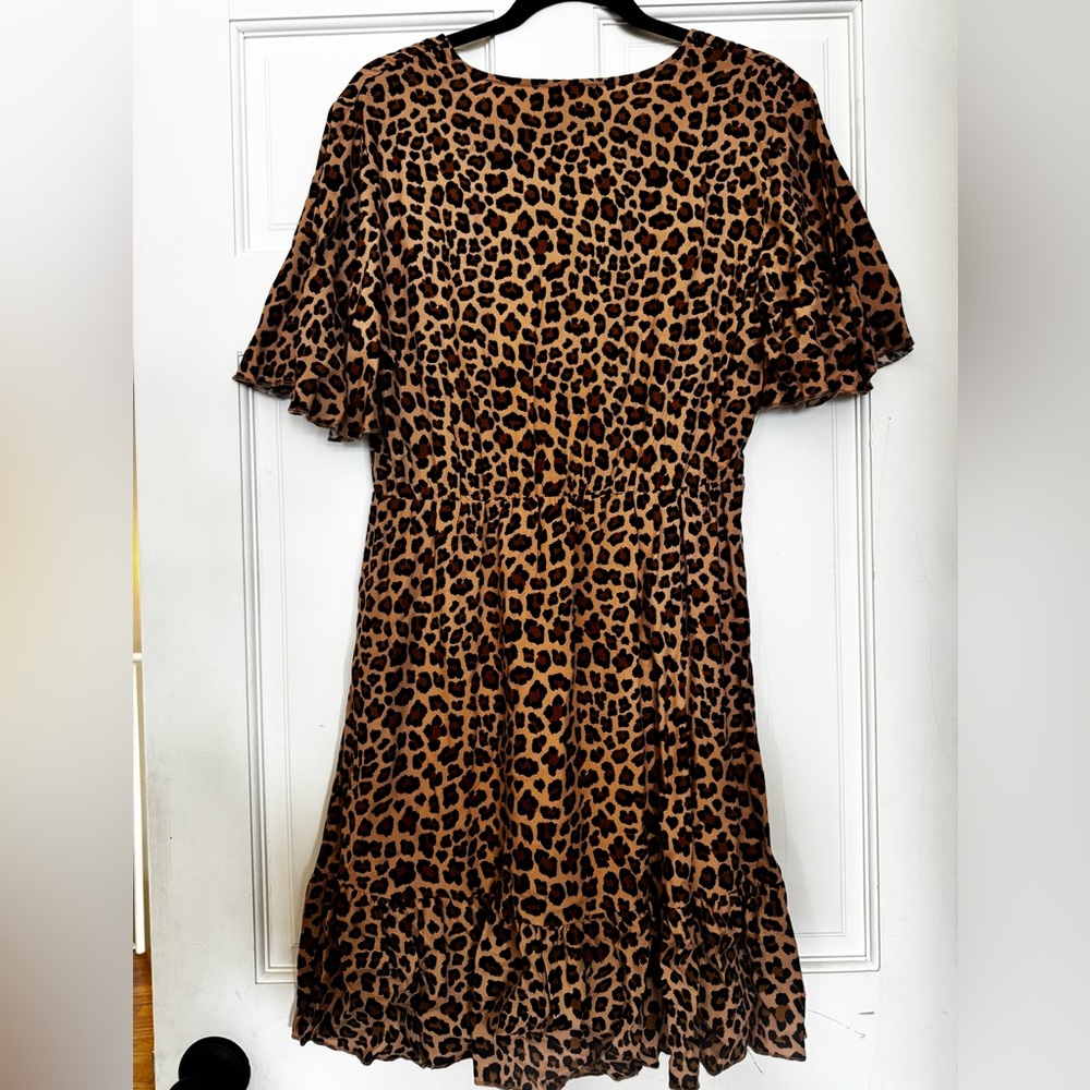Leopard Print Ruffle Dress - Picture 2 of 6